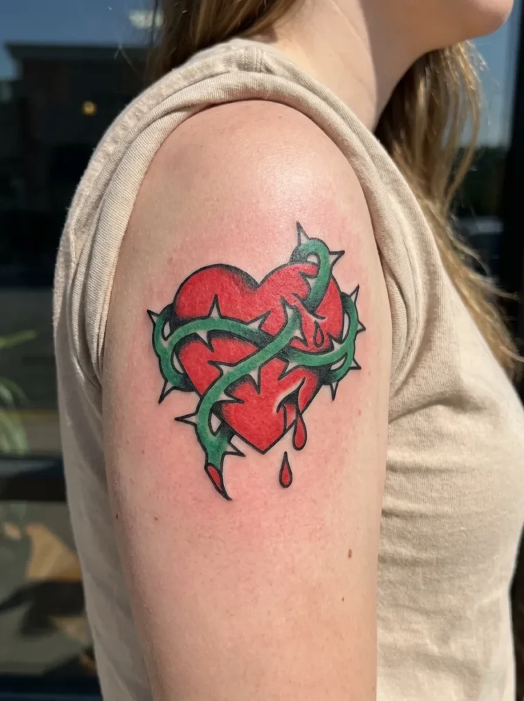 Heart with Thorns Tattoo