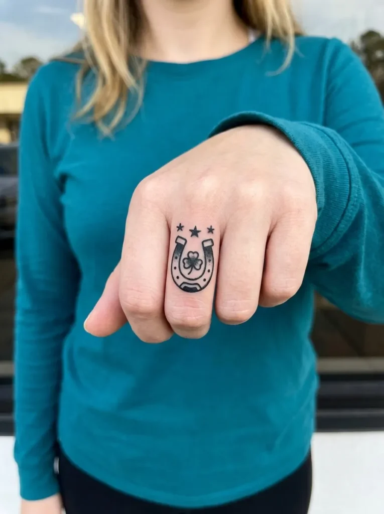 Horseshoe Finger Tattoo
