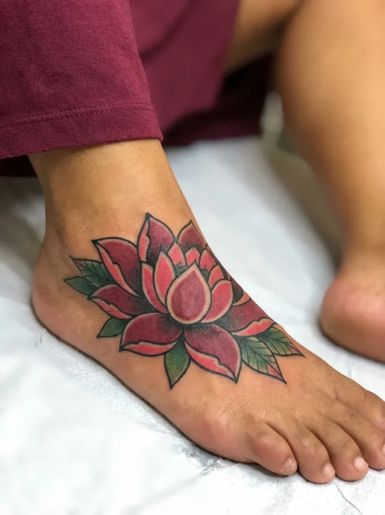 Lotus Foot Tattoo