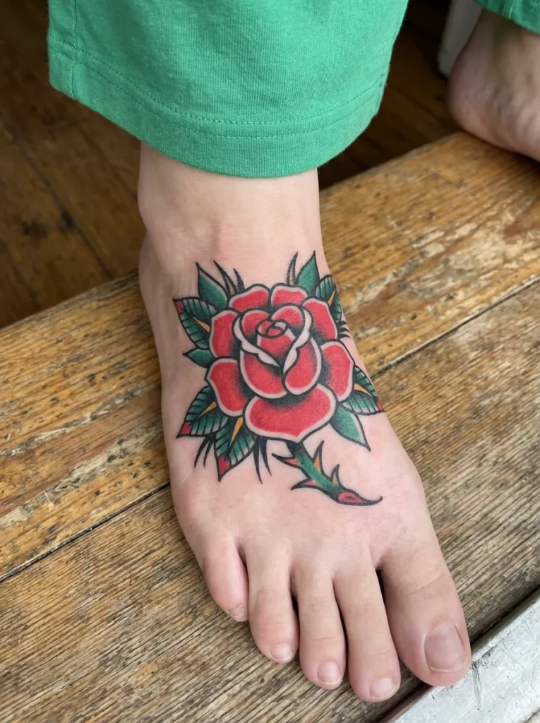 Rose Foot Tattoo