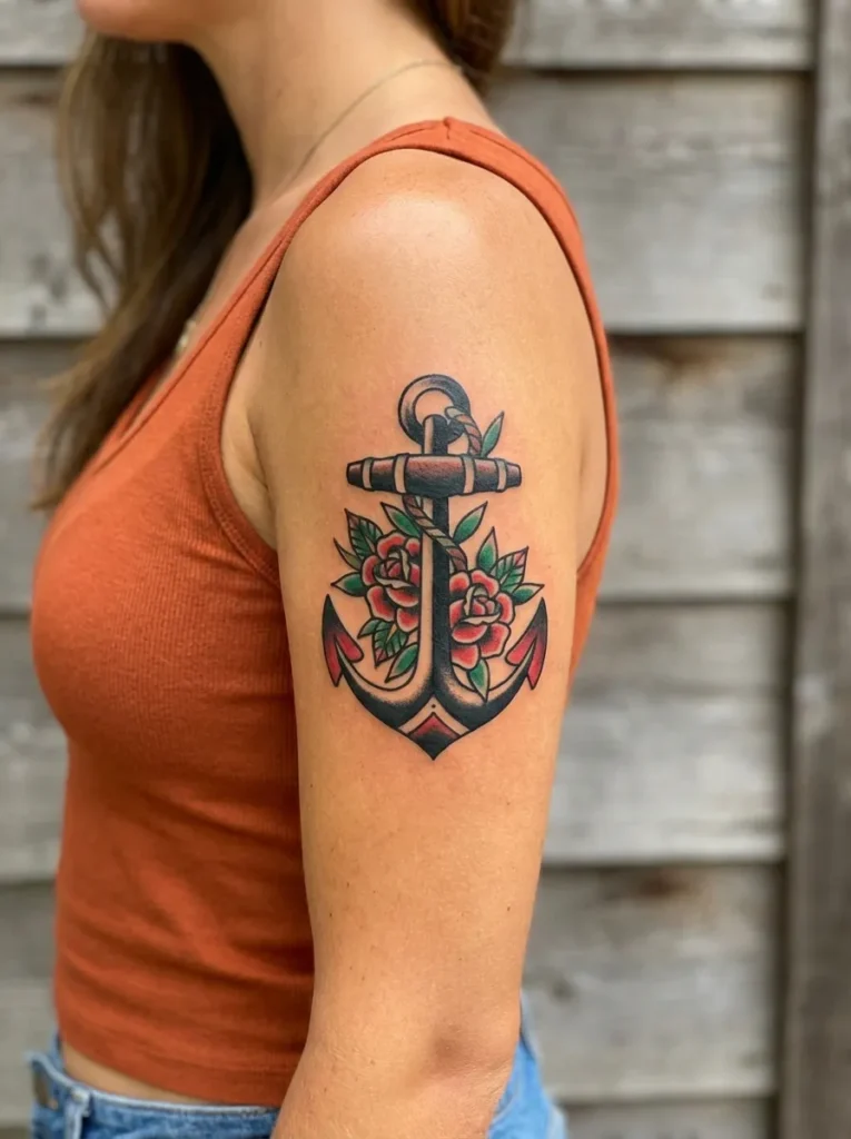 Rose and Anchor Tattoo