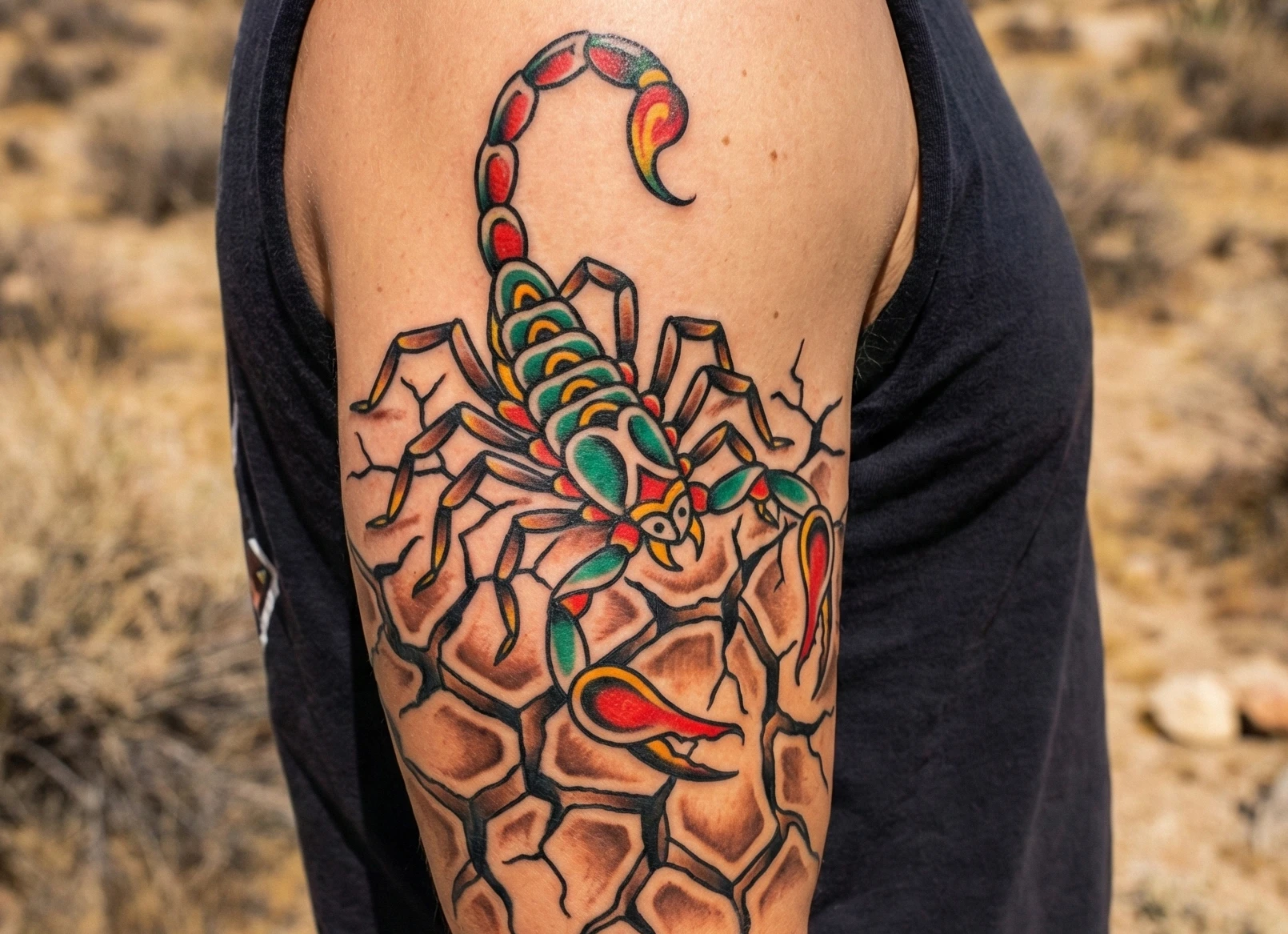 American Traditional Scorpion Tattoo