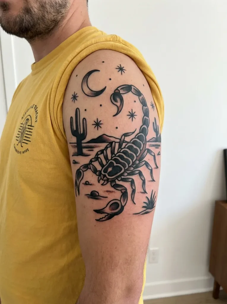 scorpion in Moonlight Scene