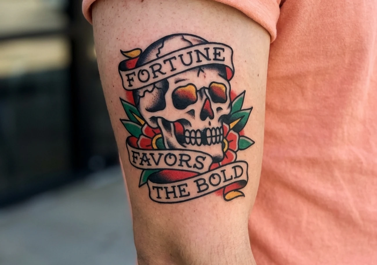 American Traditional Skull Tattoos
