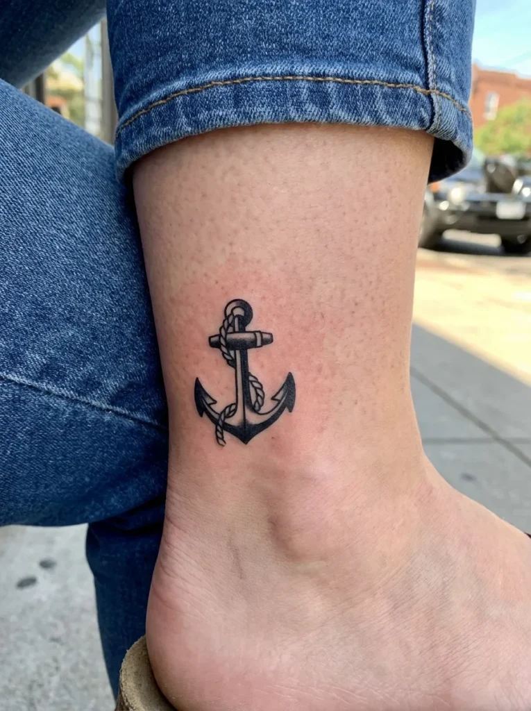 mall Anchor Ankle Tattoo
