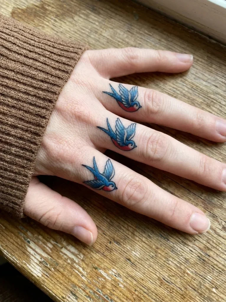 Swallow Finger Tattoo