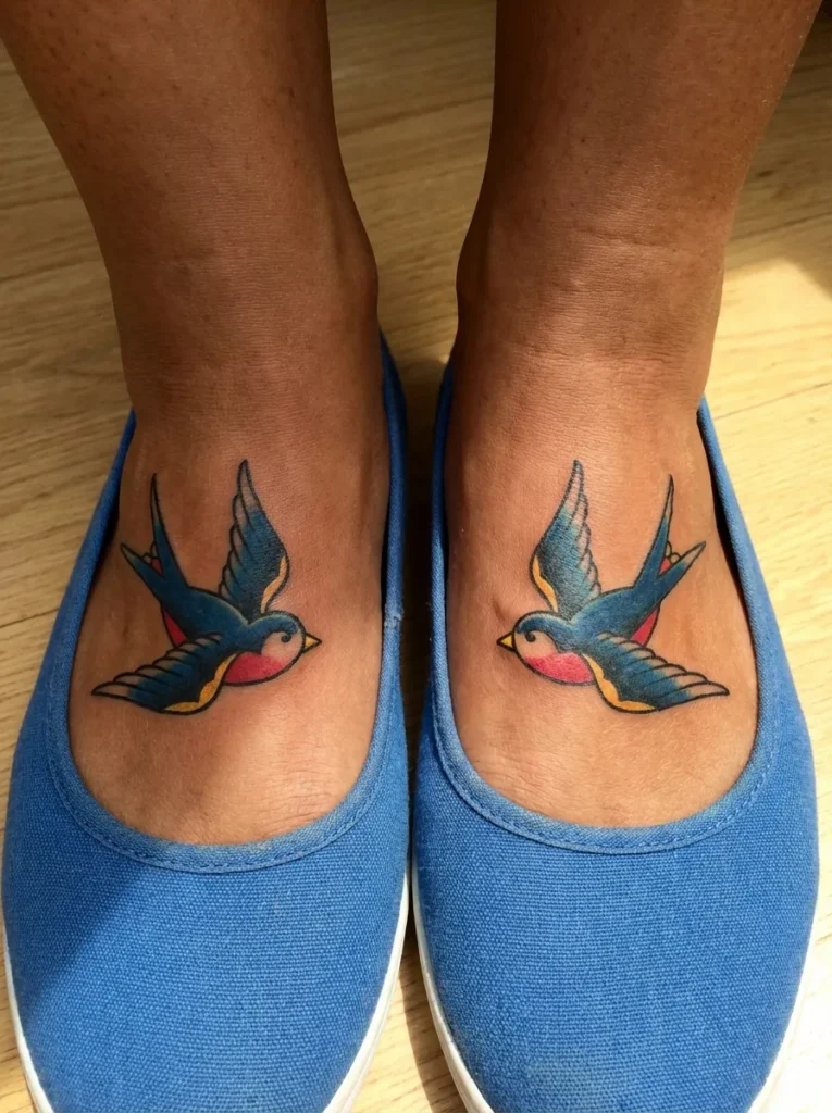 Swallow Foot Tattoo