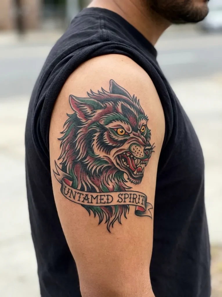 Wolf Style Dog Tattoo