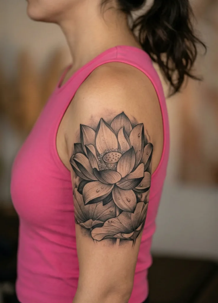 Black and Grey Lotus (Hasu) Panel