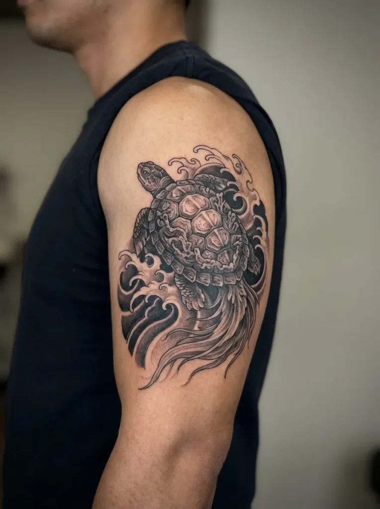 Black and Grey Minogame Turtle