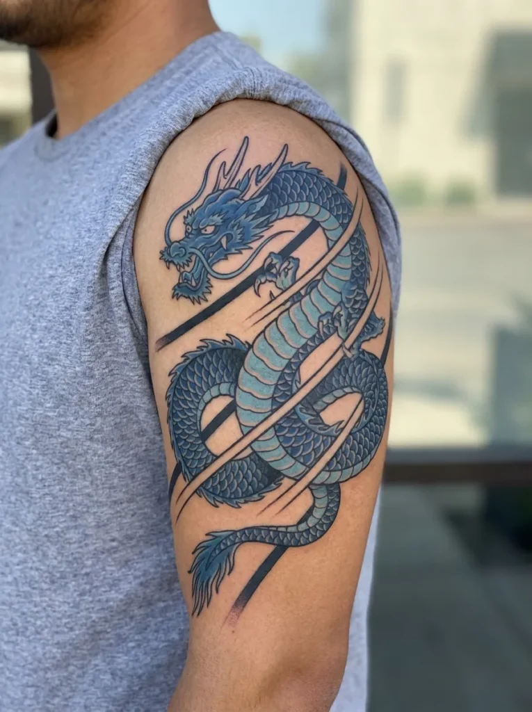 Blue Dragon with Wind Bars