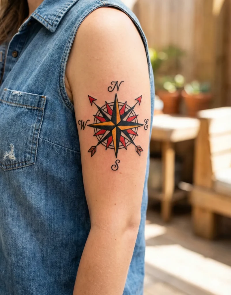 Classic Compass Tattoo