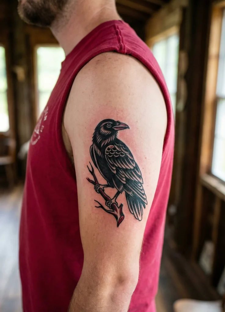 Classic Raven Tattoo