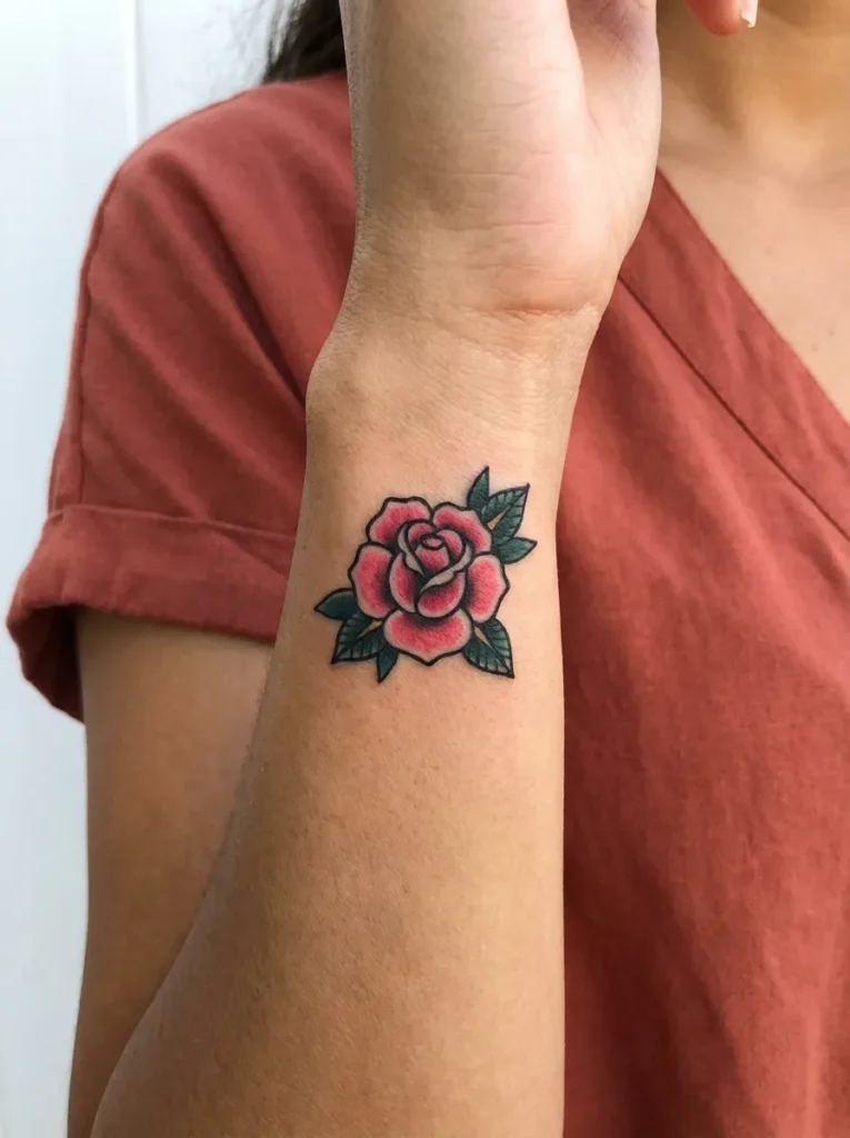 Classic Rose Tattoo
