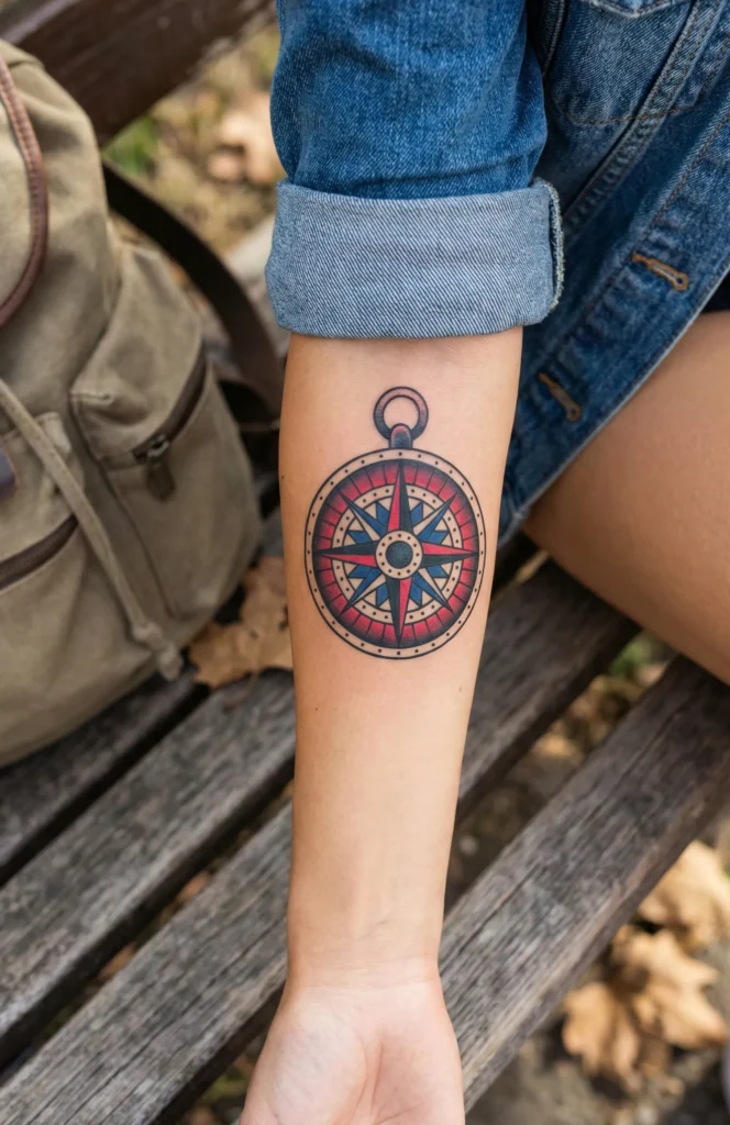Compass Forearm Tattoo