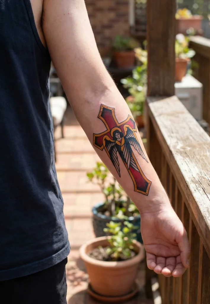 Cross Forearm Tattoo