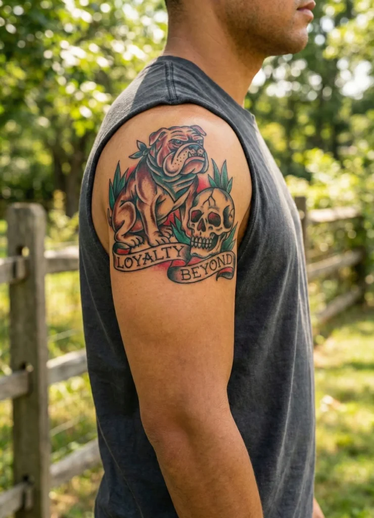 Dog and Skull Tattoo