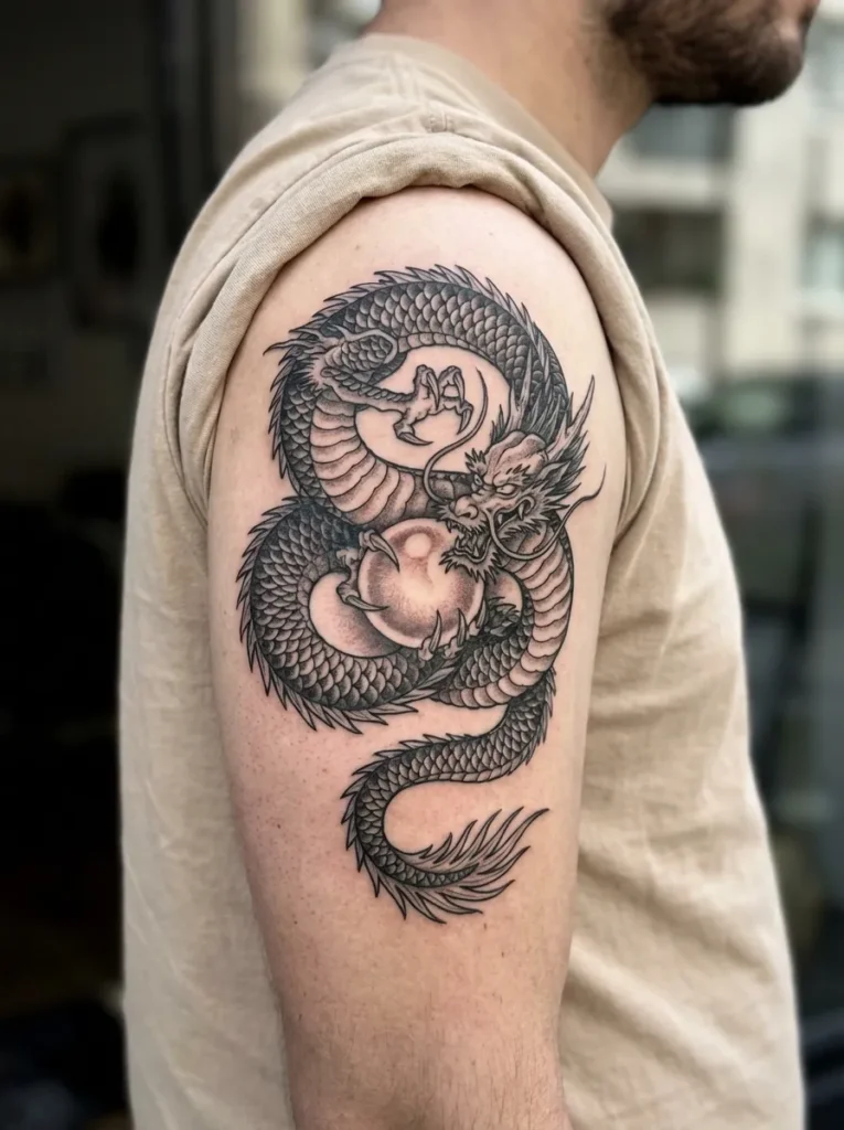 Dragon Clutching Sacred Pearl