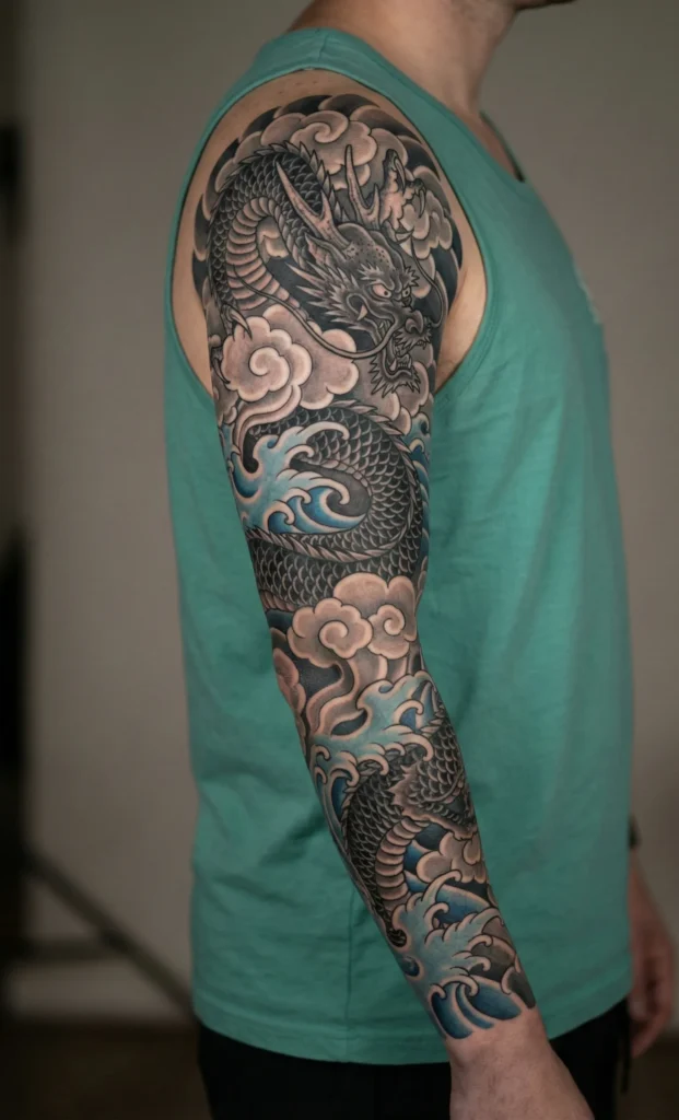 Dragon and Clouds Full Sleeve