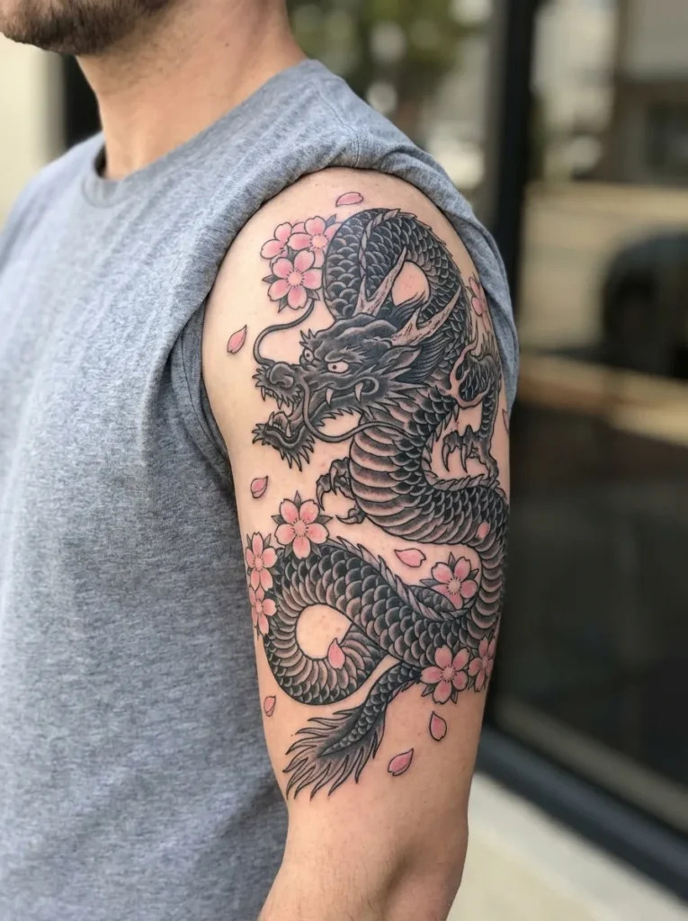 Dragon with Cherry Blossoms