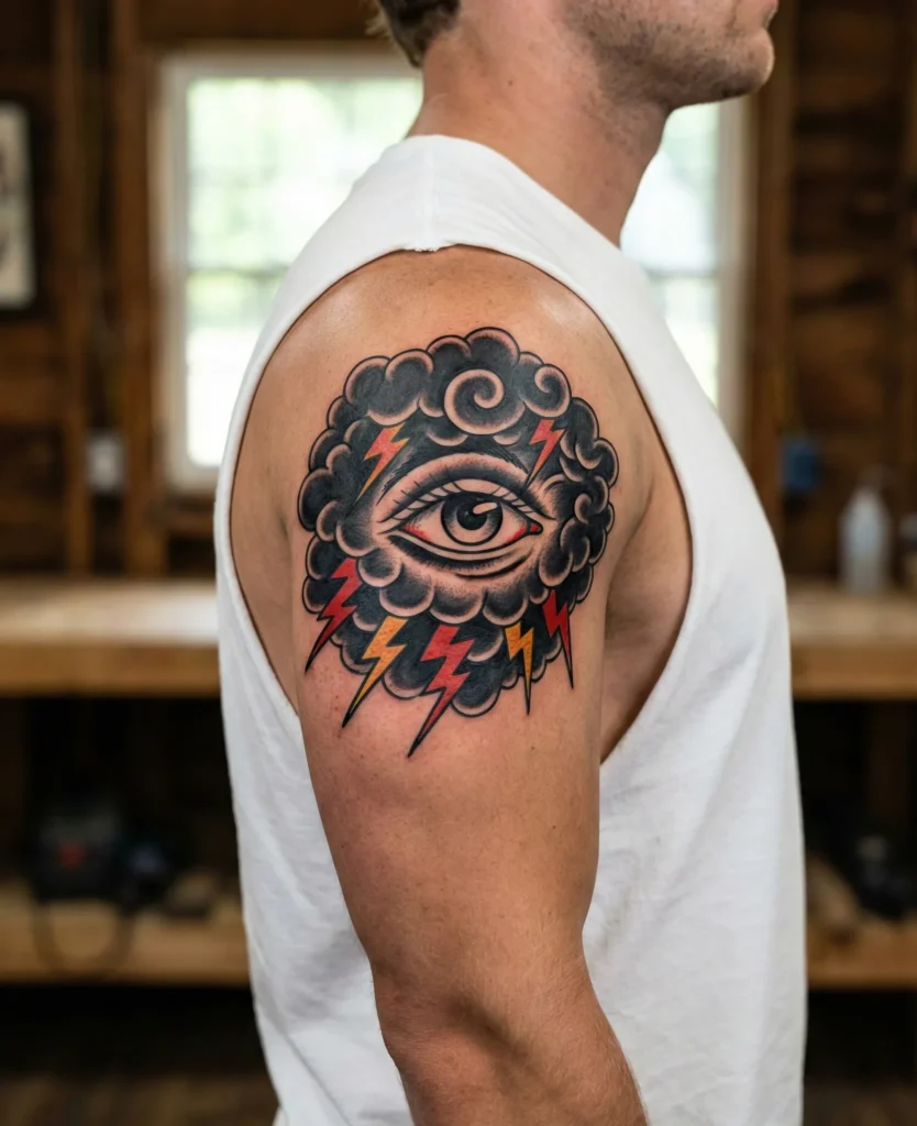 Eye in Stormy Sky Tattoo