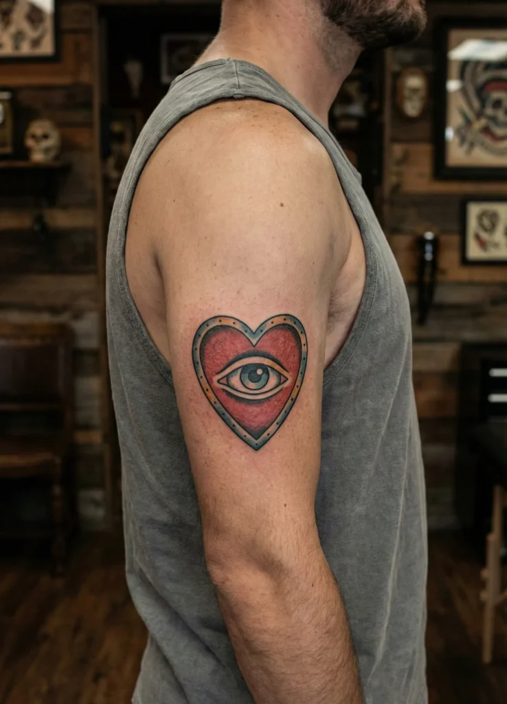 Heart and Eye Tattoo