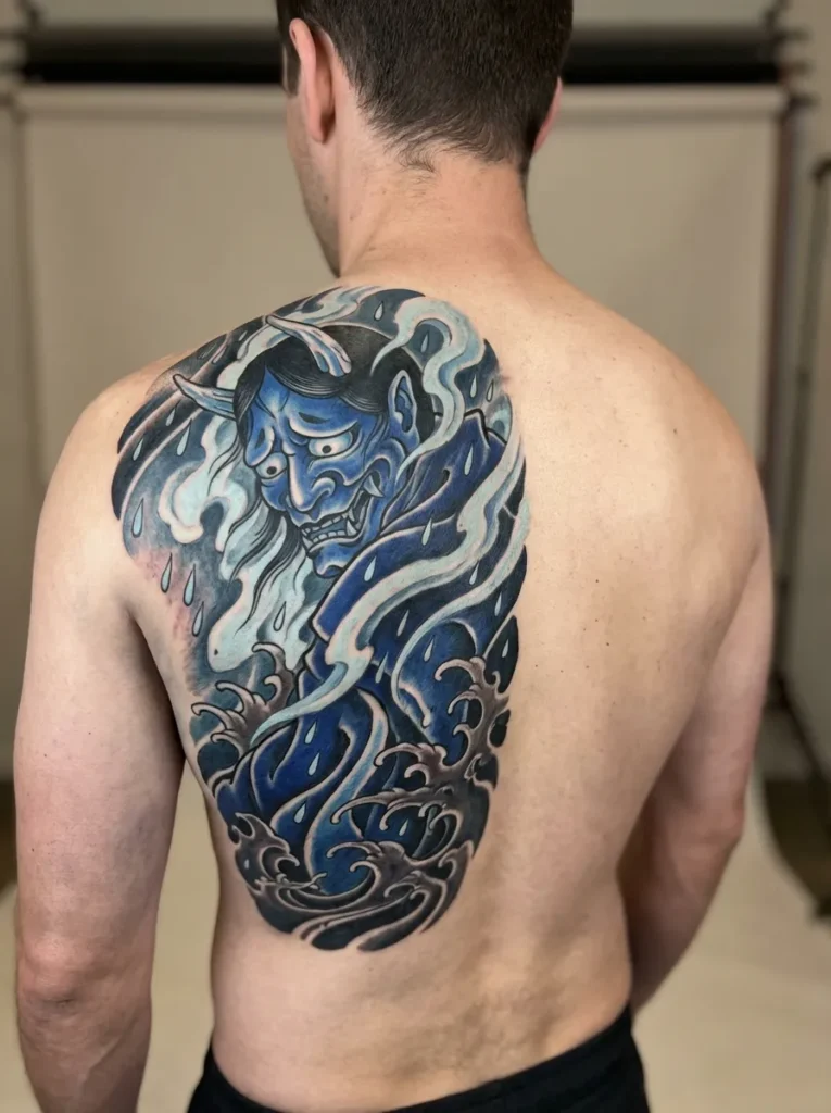 japanese Blue Oni Devil Concept