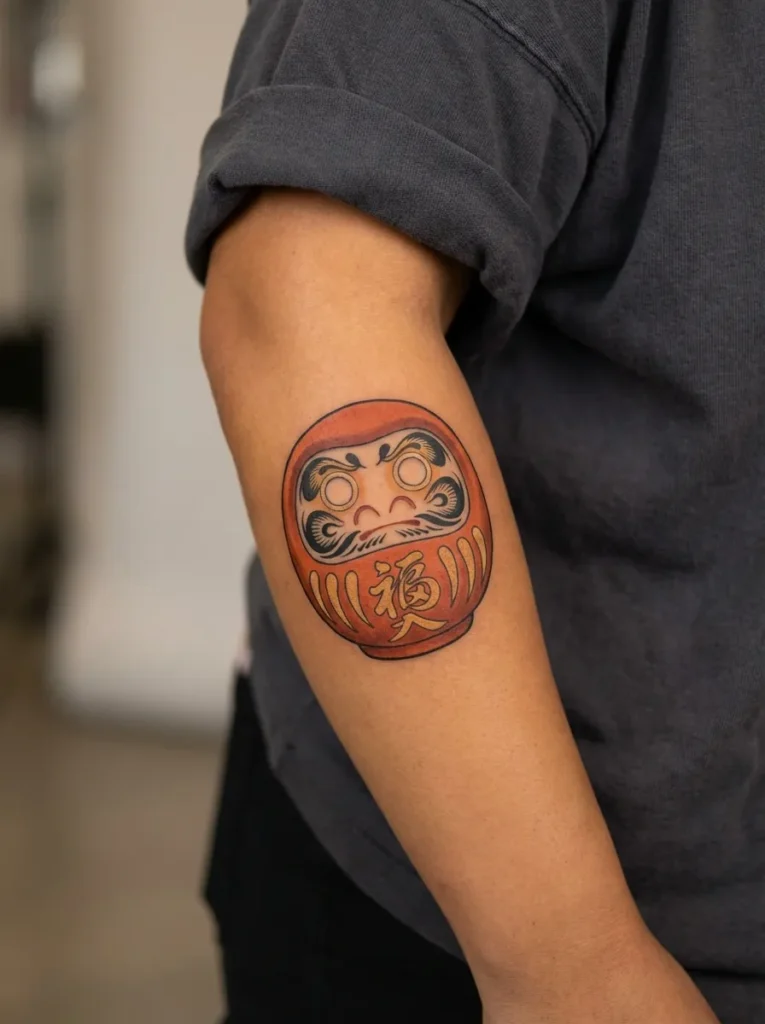 Japanese Daruma Doll in Traditional Red