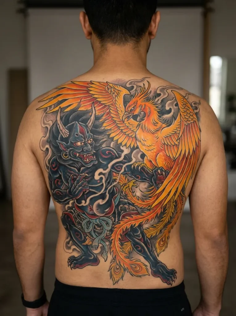 Japanese Devil and Phoenix (Hō-ō) Fusion
