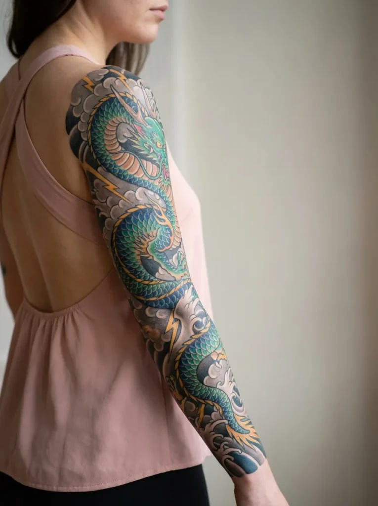 Japanese Dragon (Ryū) Colorful Sleeve