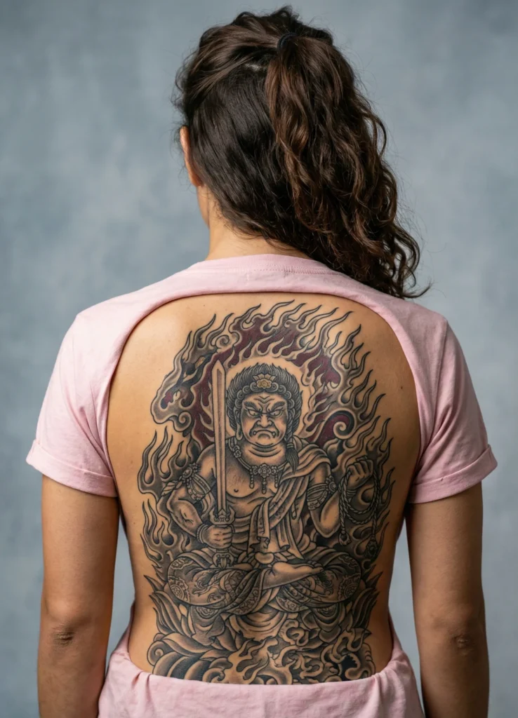 Japanese Fudō Myōō Deity Tattoo