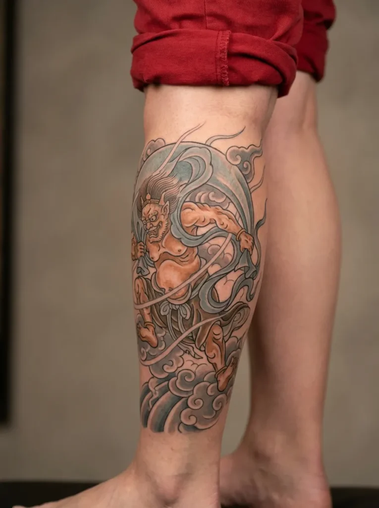 Japanese Fūjin Wind God Leg Design