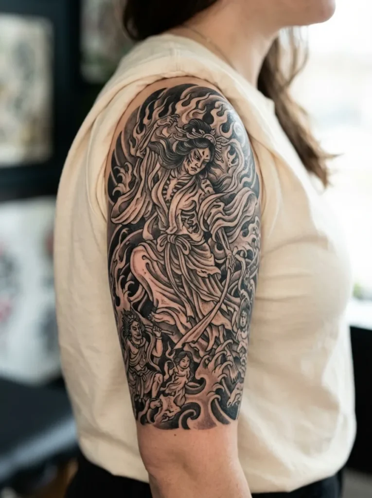 Japanese Izanami Underworld Goddess Tattoo