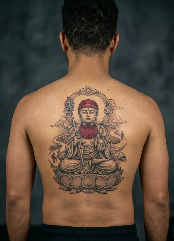Japanese Jizō Bosatsu Protector Tattoo