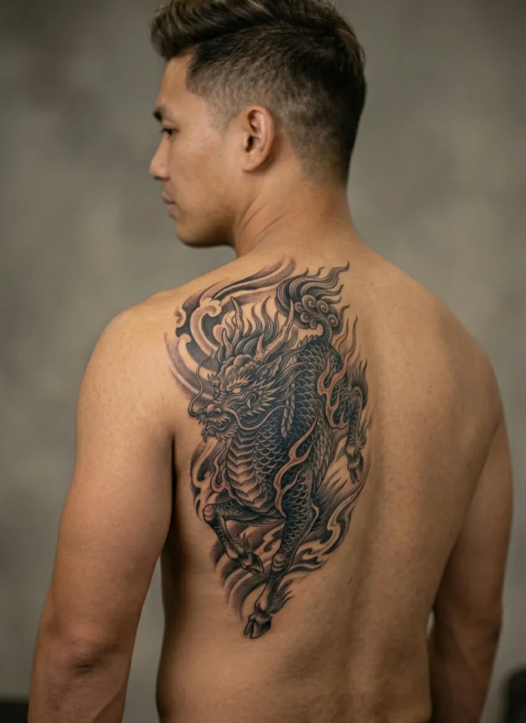 Japanese Kirin Sacred Beast Tattoo