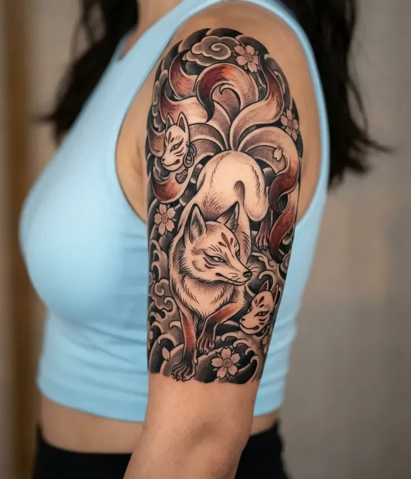Japanese Kitsune Yokai Tattoo