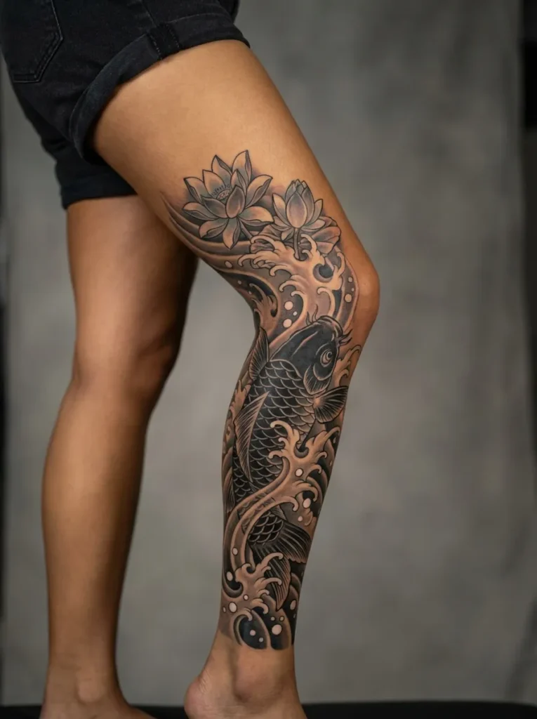 Japanese Koi Fish Leg Design