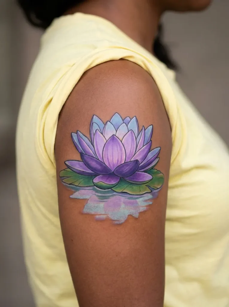 Japanese Lotus (Hasu) in Purple and Blue