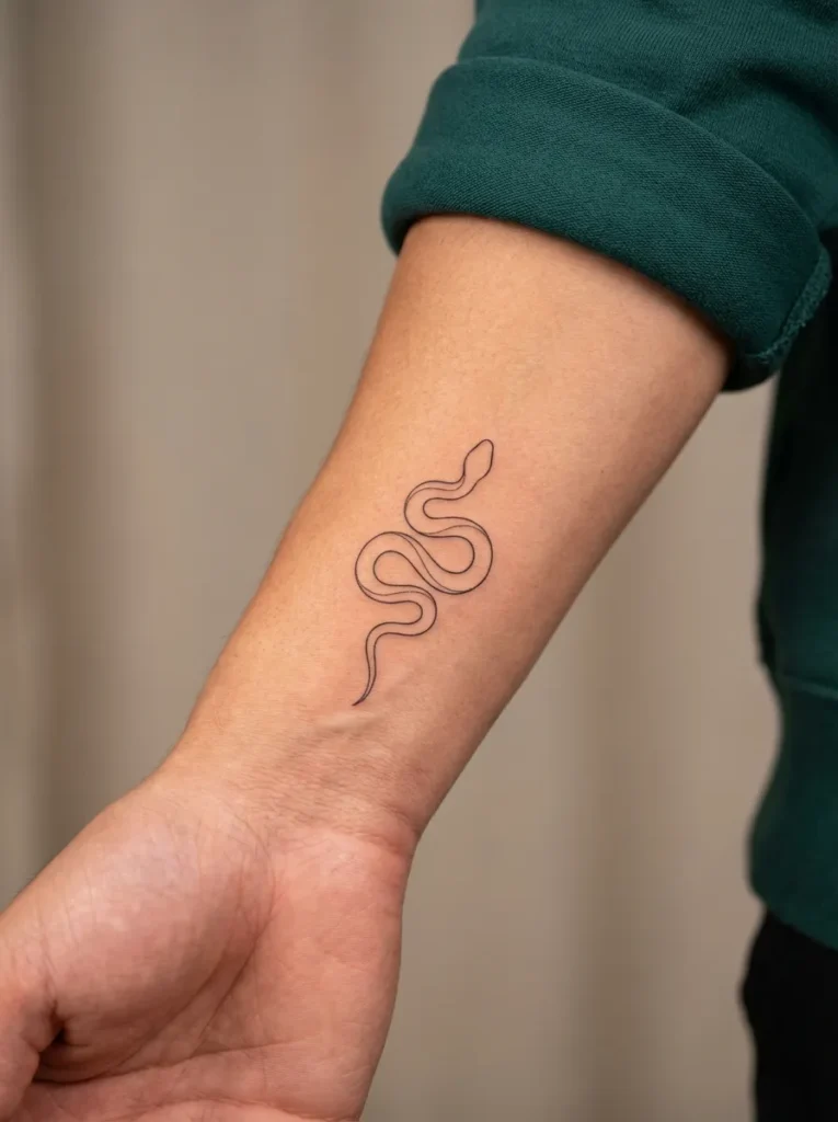 Japanese Minimal Snake Outline