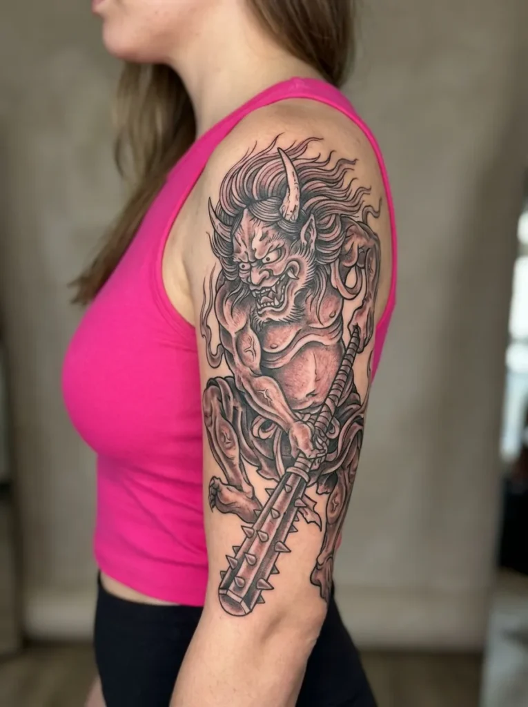 Japanese Oni Demon Folklore Tattoo