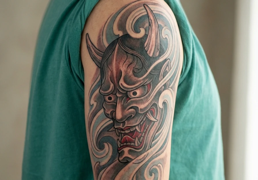 Japanese Oni Mask Tattoo Designs