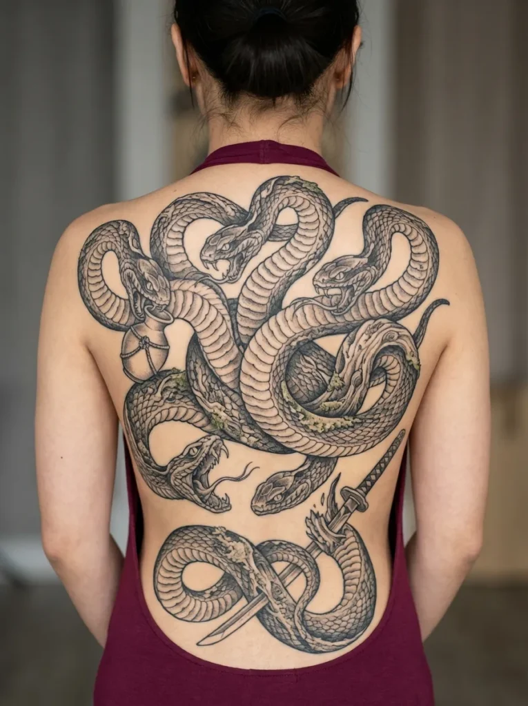 Japanese Orochi Serpent Legend Tattoo