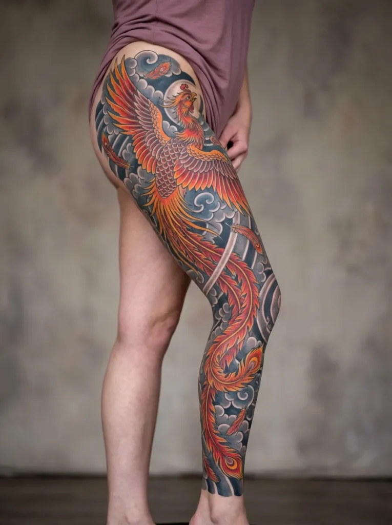 Japanese Phoenix (Hō-ō) Leg Sleeve