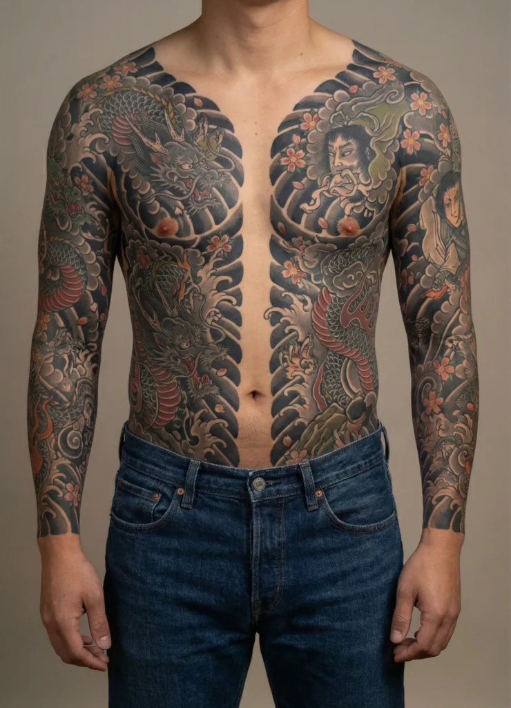 Japanese Sleeve Bodysuit Tattoo