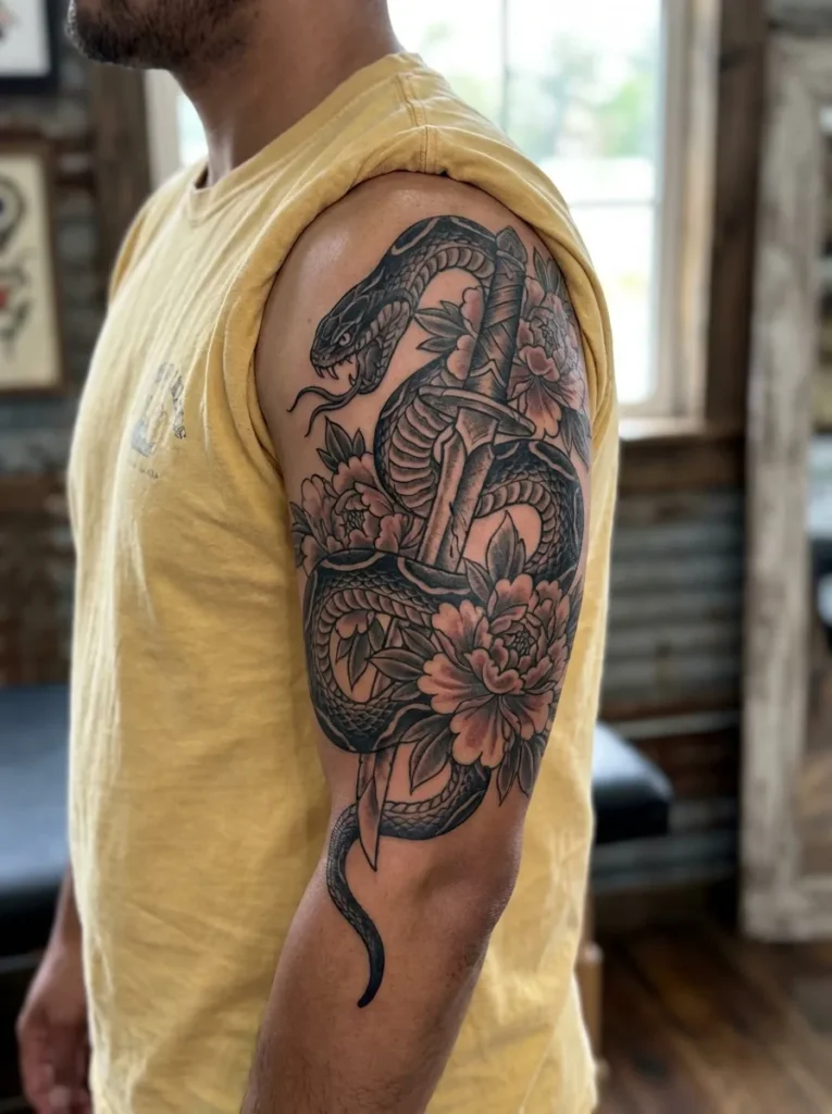 Japanese Snake Tattoo