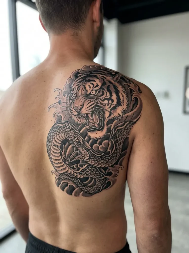 Japanese Snake and Tiger (Tora) Contrast