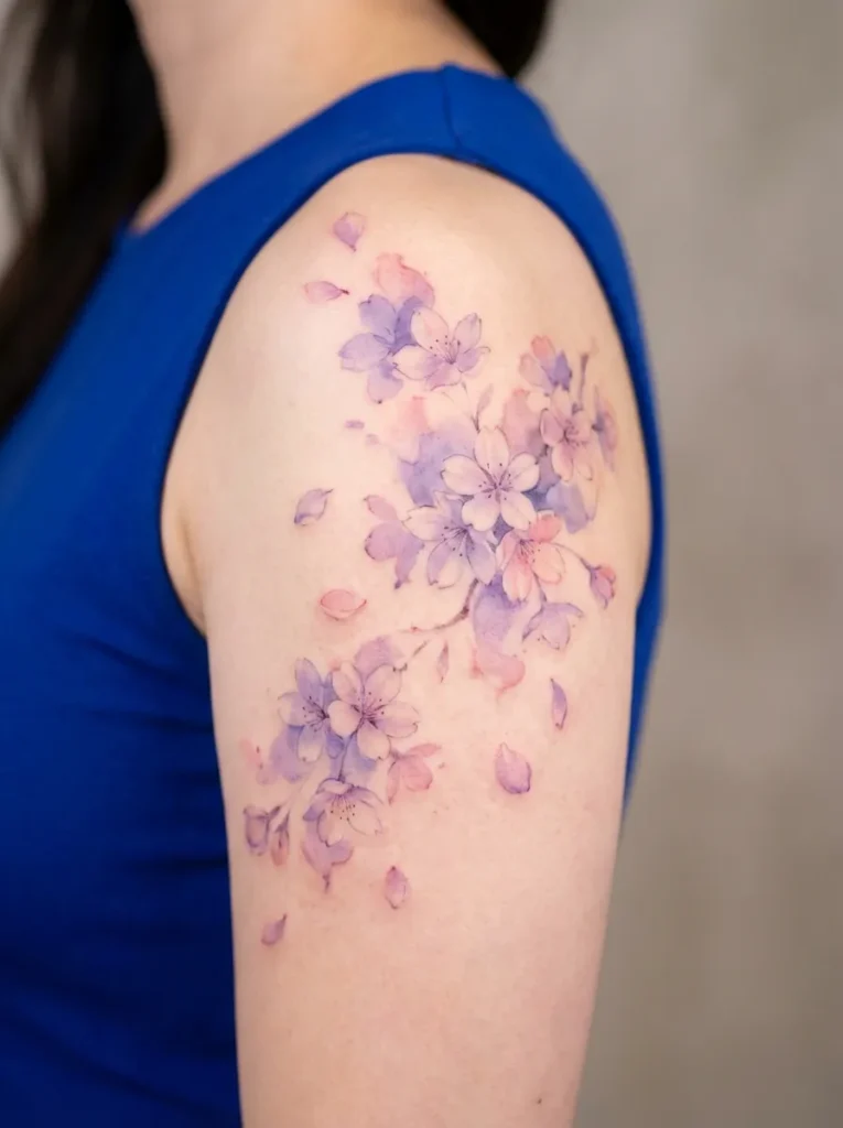 Japanese Watercolor Cherry Blossoms (Sakura)