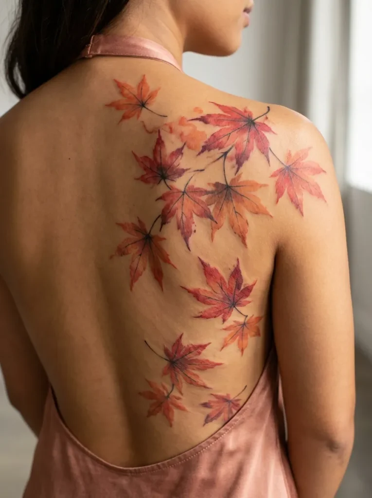 Japanese Watercolor Maple Leaves (Momiji)