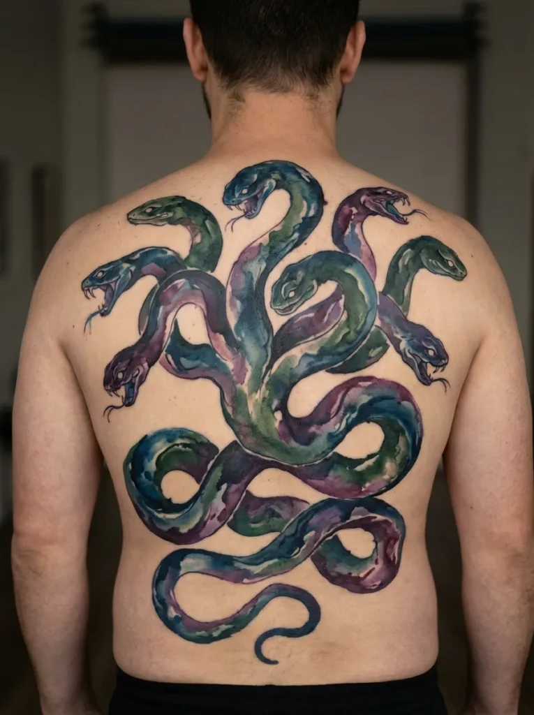 Japanese Watercolor Orochi Serpent