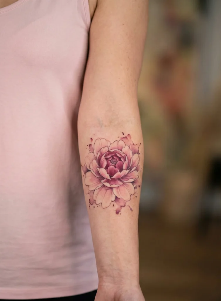 Japanese Watercolor Peony (Botan)